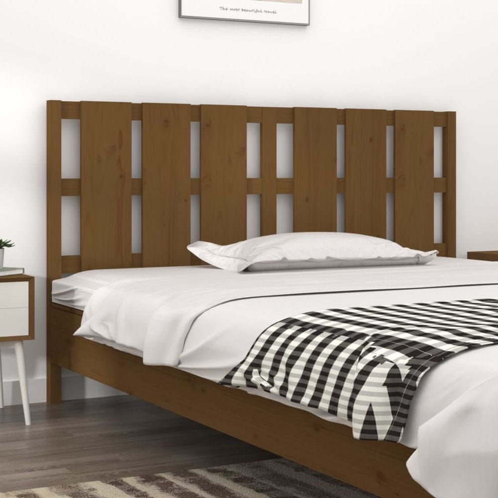 Vidaxl Čelo postele, medovo hnedé, 165,5x4x100 cm, borovicové drevo